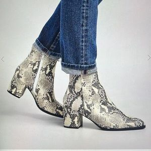 Madden Girl Dafni snake print ankle boot